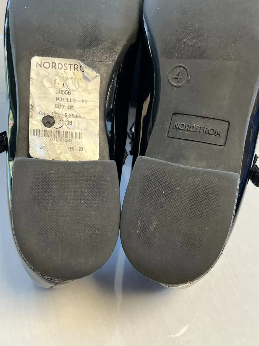 Nordstrom Kids Nolillie Black Patent Bow Mary Janes Size 4M